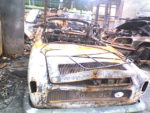 Auto opslag in brand