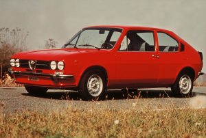 De Alfasud TI, één van de drie Alfa Romeo's in de top 10 van voorkeursmodellen in 1977. Afbeelding: Alfa Romeo