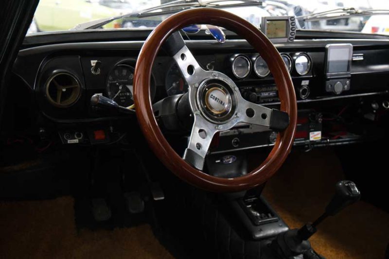 Ford Cortina MkI rallyuitvoering interieur