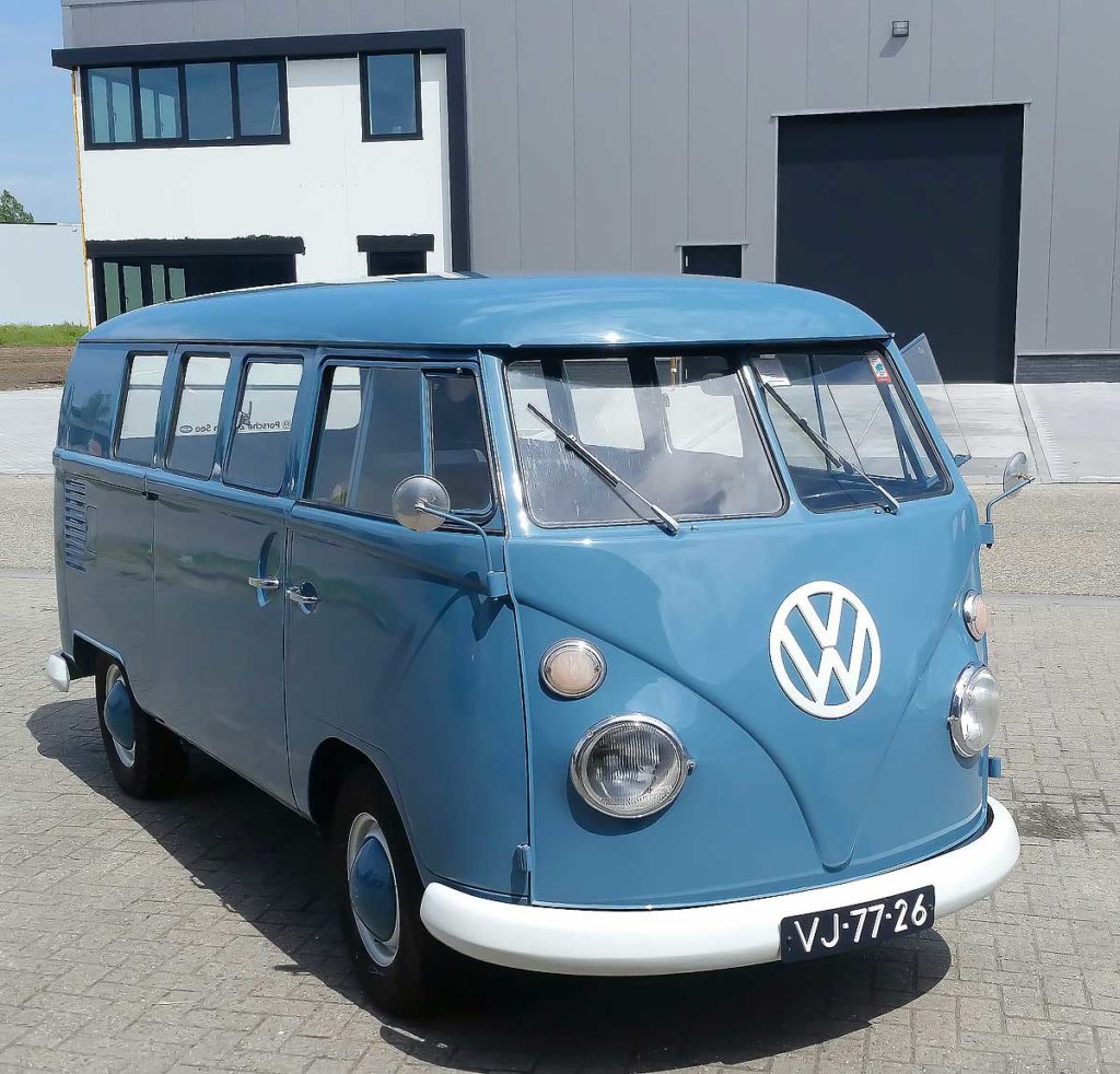 Volkswagen T1 Bus uit 1966. Het ‘blauwe petje’ van Mark. 