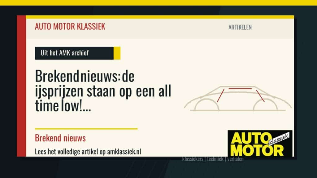 Brekend nieuws: de ijsprijzen staan op een all time low! - Auto Motor Klassiek