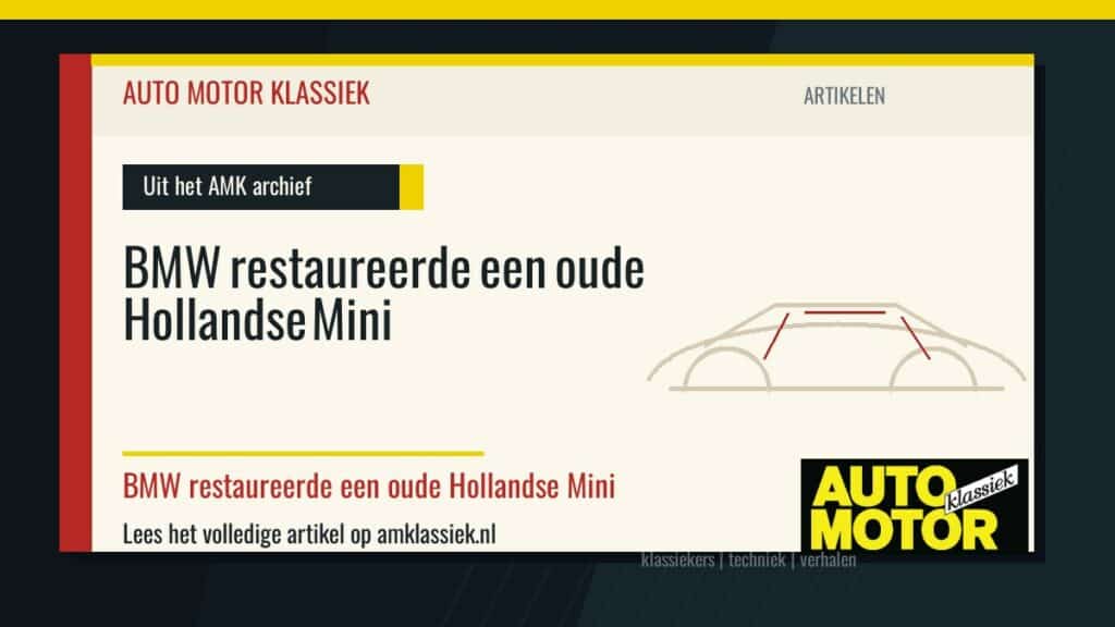 BMW restaureerde een oude Hollandse Mini - Auto Motor Klassiek