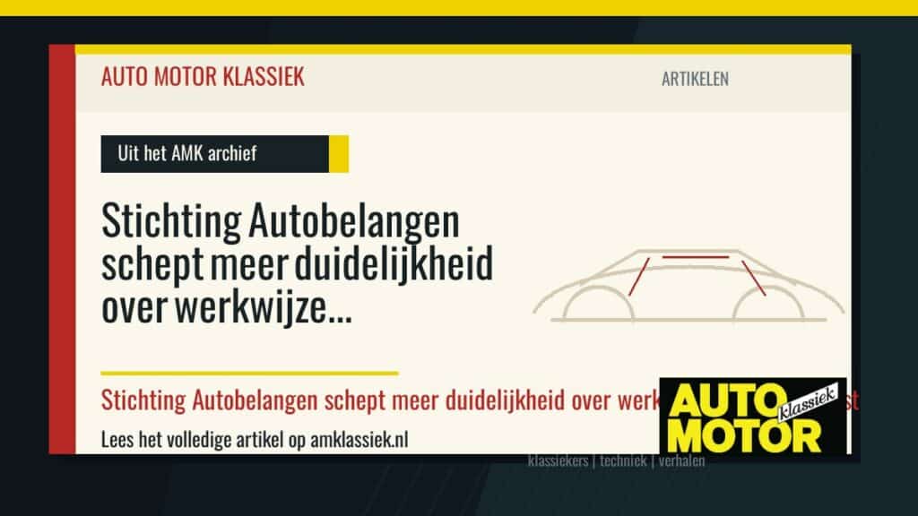 Stichting Autobelangen schept meer duidelijkheid over werkwijze Belastingdienst - Auto Motor Klassiek