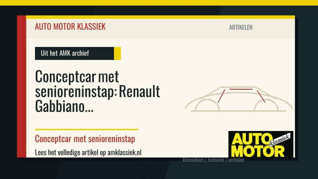 Conceptcar met senioreninstap: Renault Gabbiano - Auto Motor Klassiek