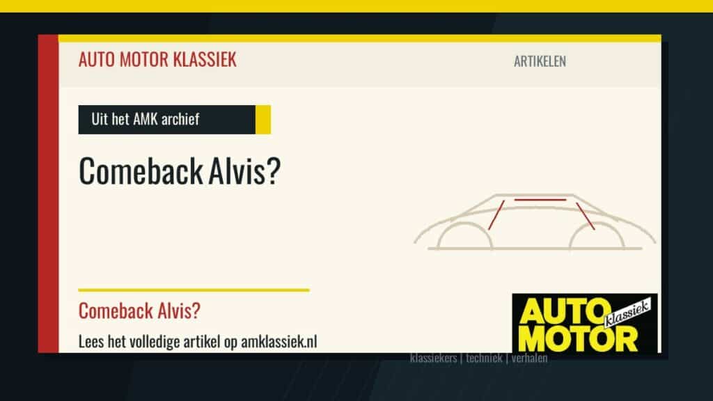 Comeback Alvis? - Auto Motor Klassiek